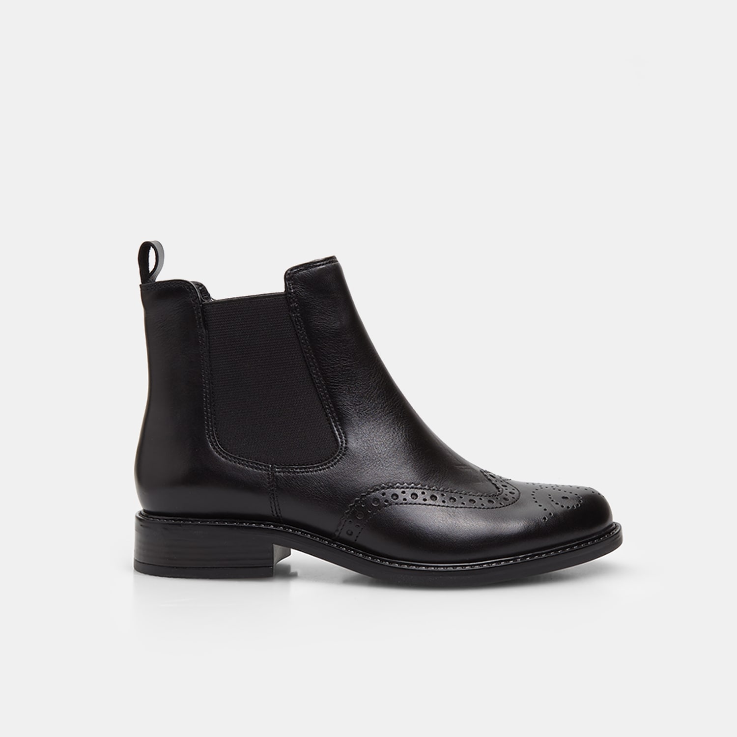 Ankle boot da donna in pelle con brogue
