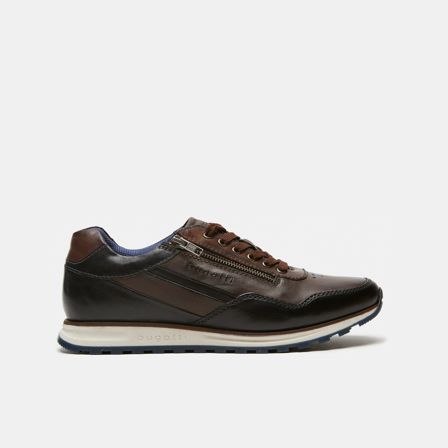 Sneaker in pelle con zip laterale