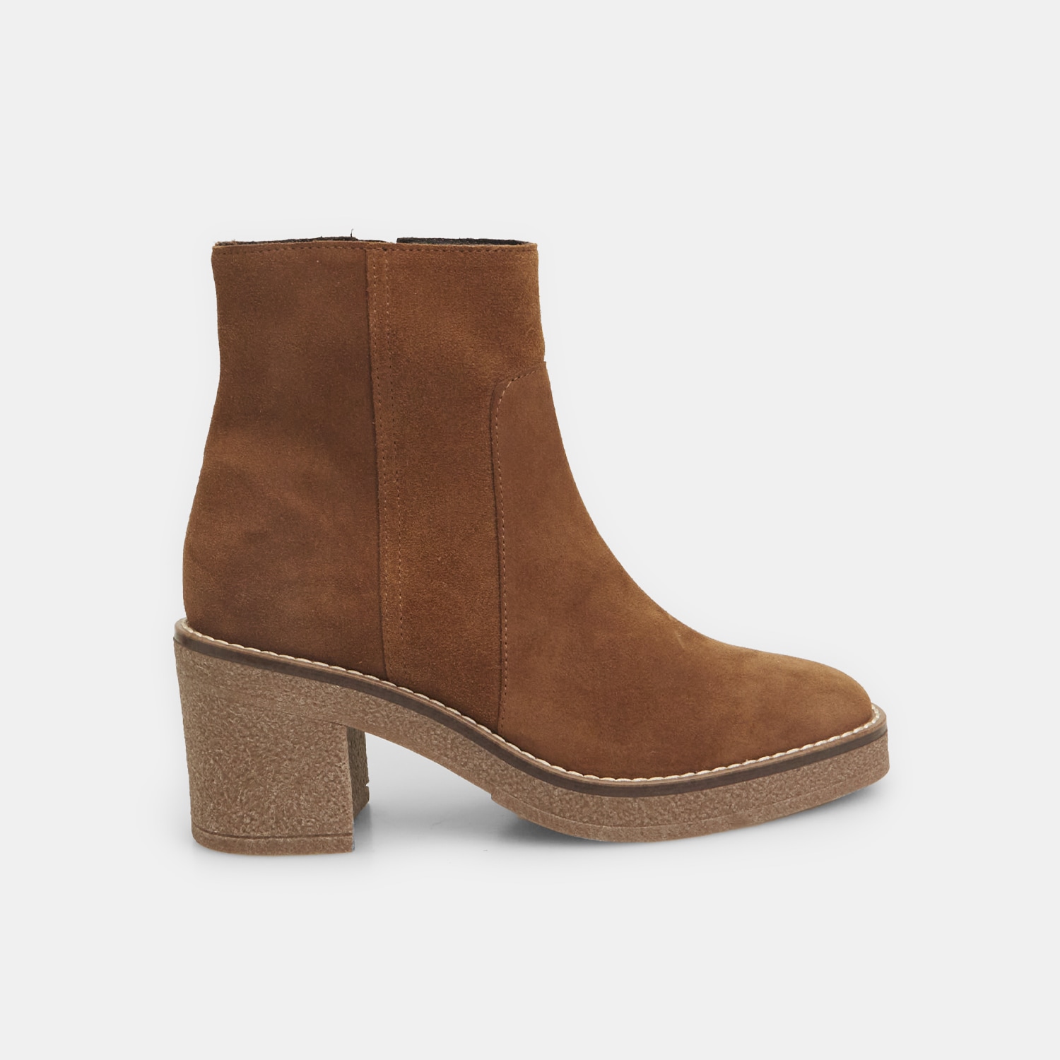 Stivaletti da donna in suede con tacco midi