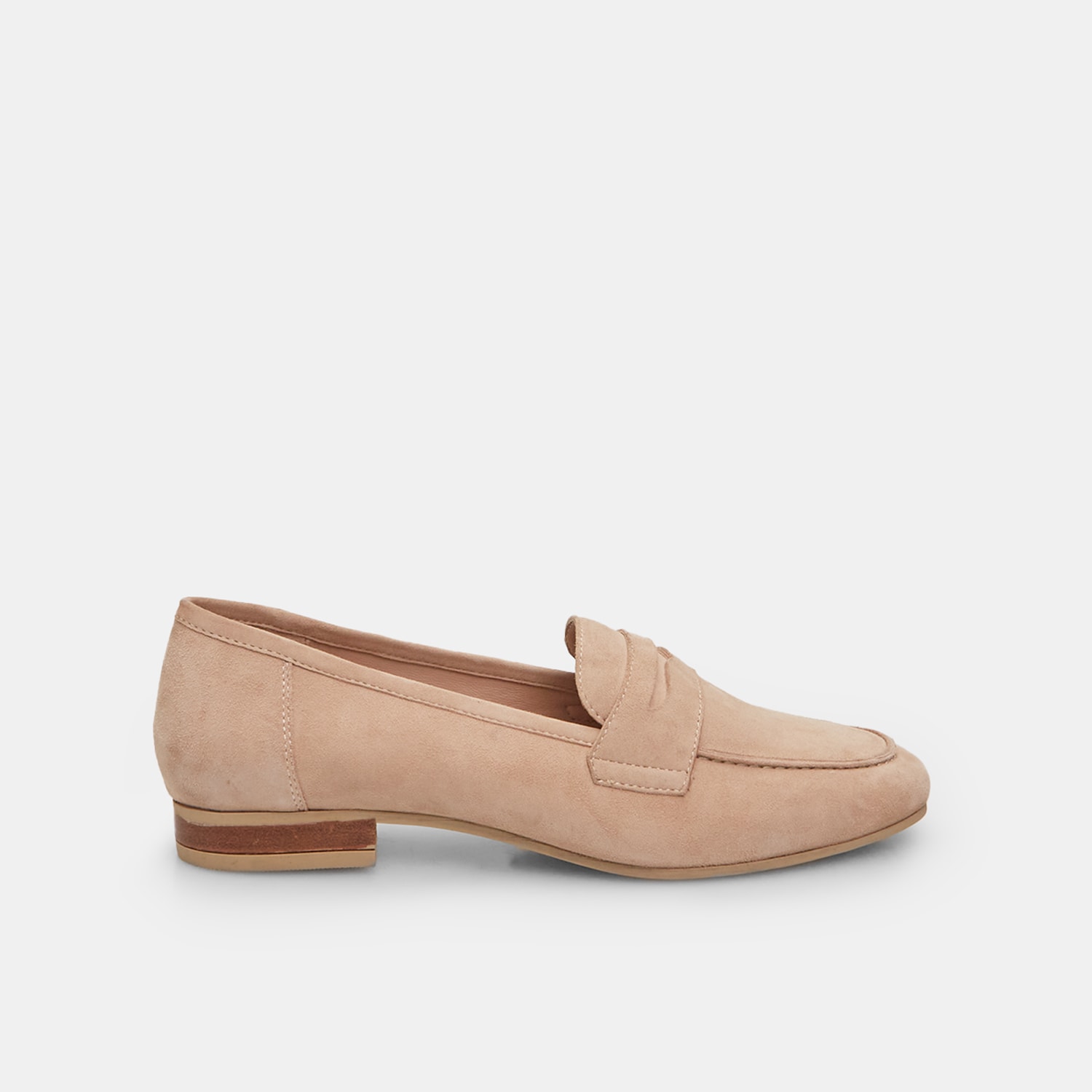 Mocassino da donna in suede con tacco 2 cm