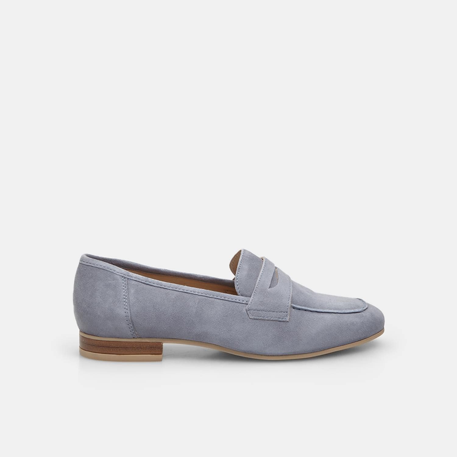 Mocassino da donna in suede con tacco 2 cm